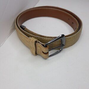 Cipriani Tan Lizard Grain Leather Belt Sz L